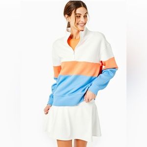 Addison Bay Varsity Quarter Zip Pullover, Size Medium